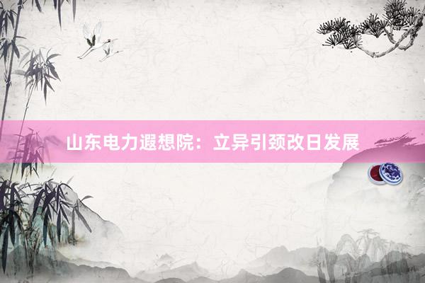 山东电力遐想院：立异引颈改日发展